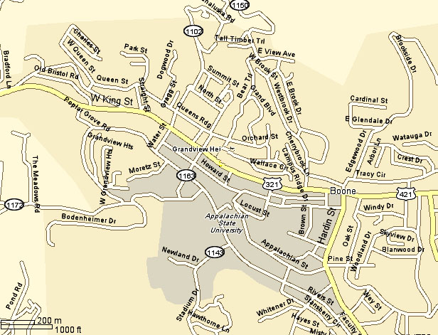 Boone North Carolina Maps Roadways Elevation Maps 8657